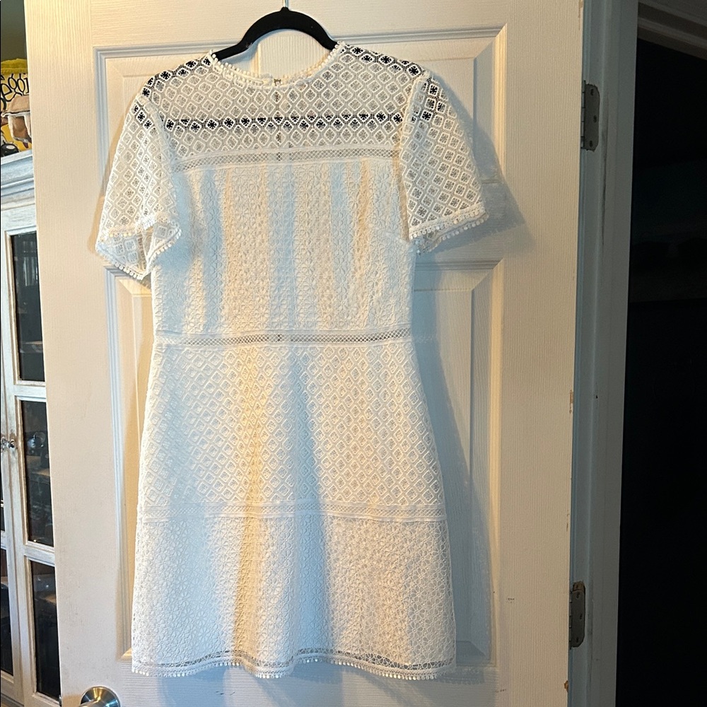 Ted Baker White Lace Eyelet Mini Dress